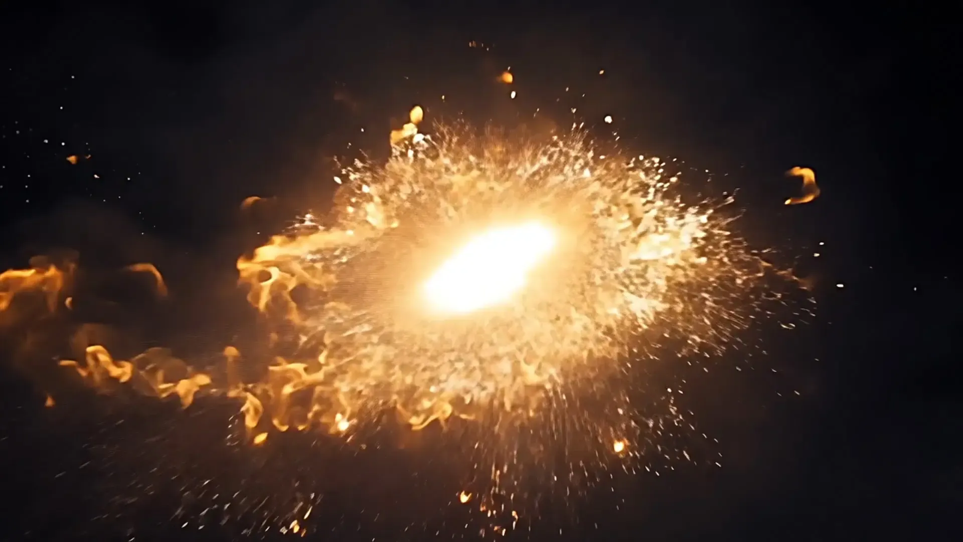 Fire Particle Explosion Overlay for Logo Animation